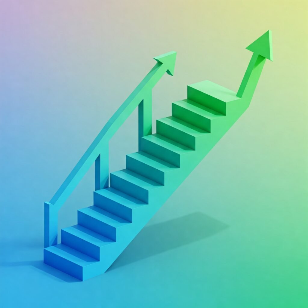 Upward Growth Mindset Stairs