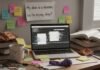 Time Management for Students: Your Complete Guide to Academic Success A cluttered dorm desk with a laptop, coffee mug, and sticky notes.